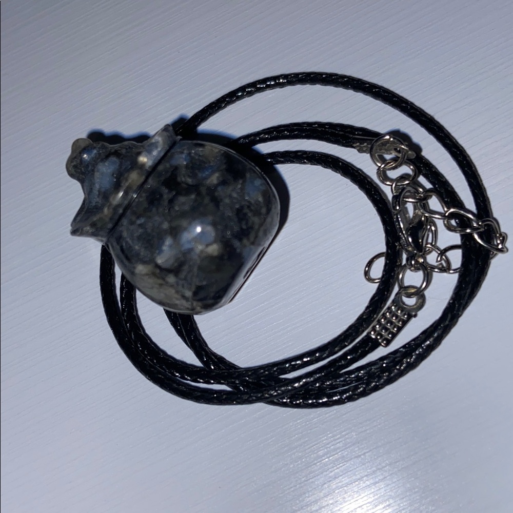 Larvikite crystal witch pumpkin Pendant Necklace